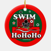 HoHoHo Swim Red-keramische sierelementen Keramisch Ornament (Achterkant)