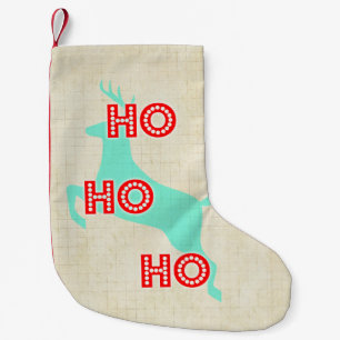 hohoho vintage kerst rendier rood groen kleine kerstsok