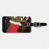 HoHoHo! Vrolijk kerstfeest en een gelukkig nieuwja Bagagelabel (Voorkant horizontaal)