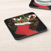 HoHoHo! Vrolijk kerstfeest en een gelukkig nieuwja Bier Onderzetter (Linkerzijde)