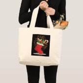 HoHoHo! Vrolijk kerstfeest en een gelukkig nieuwja Grote Tote Bag (Voorkant (product))