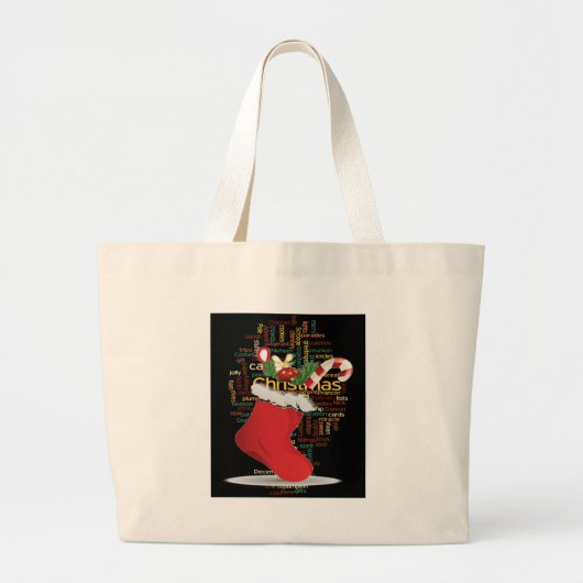 HoHoHo! Vrolijk kerstfeest en een gelukkig nieuwja Grote Tote Bag (Voorkant)
