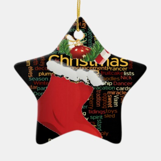 HoHoHo! Vrolijk kerstfeest en een gelukkig nieuwja Keramisch Ornament (Voorkant)