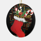 HoHoHo! Vrolijk kerstfeest en een gelukkig nieuwja Keramisch Ornament (Links)