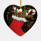 HoHoHo! Vrolijk kerstfeest en een gelukkig nieuwja Keramisch Ornament (Voorkant)