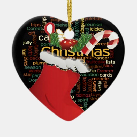 HoHoHo! Vrolijk kerstfeest en een gelukkig nieuwja Keramisch Ornament (Voorkant)
