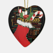 HoHoHo! Vrolijk kerstfeest en een gelukkig nieuwja Keramisch Ornament (Links)