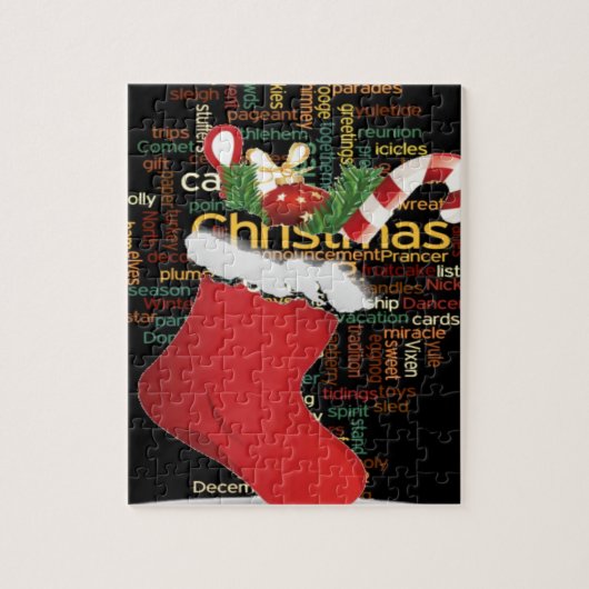 HoHoHo! Vrolijk kerstfeest en een gelukkig nieuwja Legpuzzel (Verticaal)