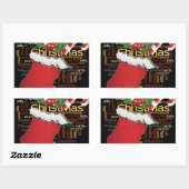 HoHoHo! Vrolijk kerstfeest en een gelukkig nieuwja Rechthoekige Sticker (Vel)