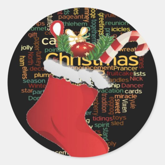 HoHoHo! Vrolijk kerstfeest en een gelukkig nieuwja Ronde Sticker (Voorkant)