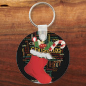 HoHoHo! Vrolijk kerstfeest en een gelukkig nieuwja Sleutelhanger (Voorkant)