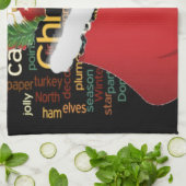 HoHoHo! Vrolijk kerstfeest en een gelukkig nieuwja Theedoek (Gevouwen)