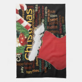 HoHoHo! Vrolijk kerstfeest en een gelukkig nieuwja Theedoek (Verticaal)