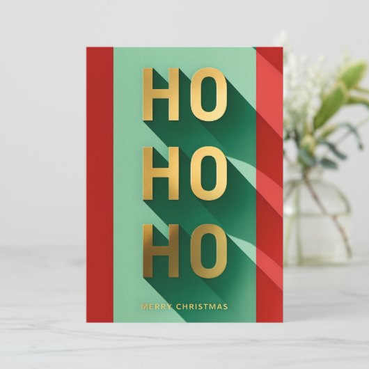 HOHOHO Vrolijk kerstfeest Feestdagenkaart (Staand voorkant)