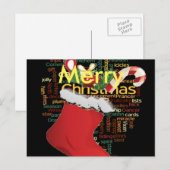 HoHoHo! Vrolijke kerst snoep riet stapelingen Feestdagenkaart (Voorkant / Achterkant)