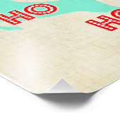 hohohoho render red blue vintage kerst foto afdruk (Hoek)