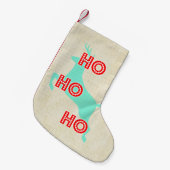 hohohohoho vintage kerst render red groen kleine kerstsok (Voorkant (Hangend))