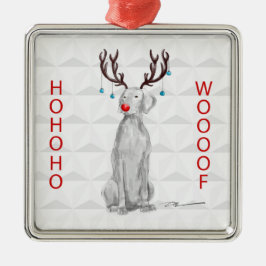 HOHOHOWOOOF WEIMARANER ORNAMENT