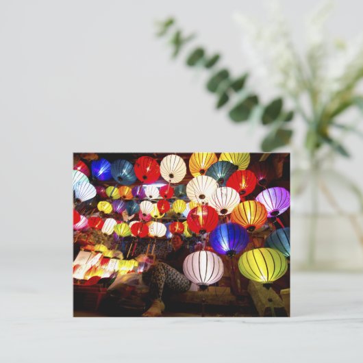Hoi An Lantern Lady Briefkaart (Staand voorkant)