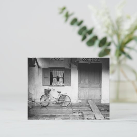 Hoi An Vietnam, Huis met fiets Briefkaart (Staand voorkant)