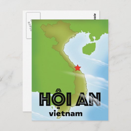 Hoi An Vietnam reisposter art print Briefkaart (Voorkant / Achterkant)