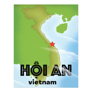 Hoi An Vietnam reisposter art print Foto Afdruk
