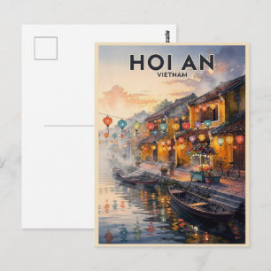 Hoi An Vietnam Retro Reis Briefkaart