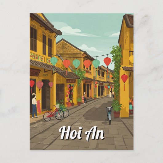 Hoi An Vietnam Vintage Travel Briefkaart (Voorkant)