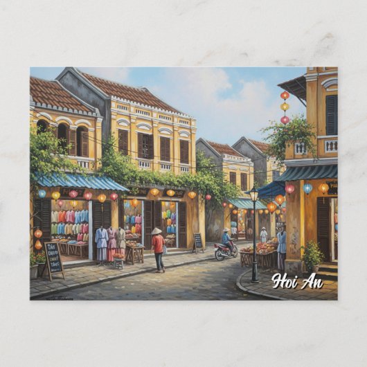 Hoi An Vietnam Vintage Travel Briefkaart (Voorkant)
