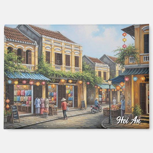Hoi An Vietnam Vintage Travel Magneet (Voorkant)