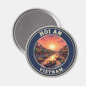 Hoi An Vietnam Vintage Travel Magneet (Voorkant / Achterkant)