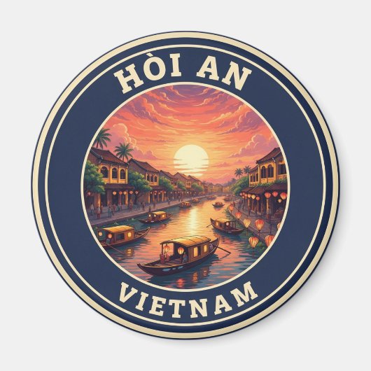 Hoi An Vietnam Vintage Travel Magneet (Voorkant)