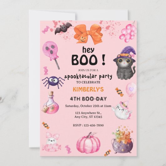 Hoi Boe! Halloween spookachtige verjaardag Kaart (Voorkant)