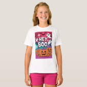Hoi Boe! Schattige Ghost Halloween Shirt voor Meis (Voorkant volledig)