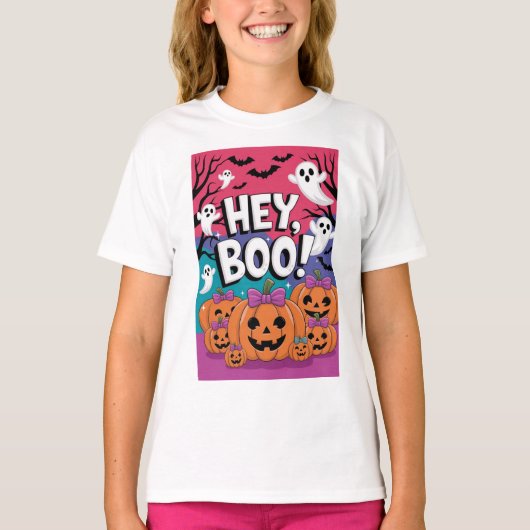 Hoi Boe! Schattige Ghost Halloween Shirt voor Meis (Voorkant)