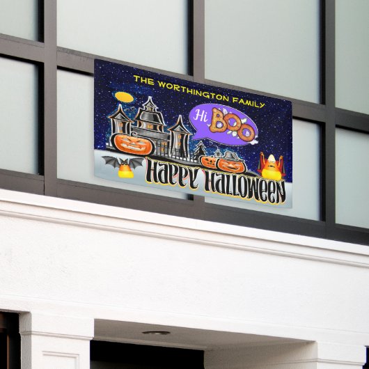Hoi Boo! Happy Halloween! Spandoek (Buitenkant Gebouw)