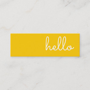 Hoi   Casual modern wit en geel Mini Visitekaartje