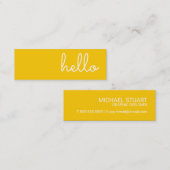 Hoi | Casual modern wit en geel Mini Visitekaartje (Voorkant / Achterkant)
