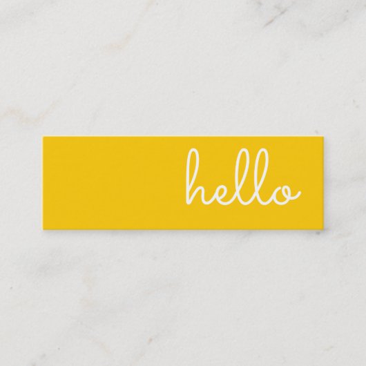 Hoi | Casual modern wit en geel Mini Visitekaartje (Voorkant)