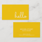 Hoi | Casual modern wit en geel Visitekaartje (Voorkant / Achterkant)