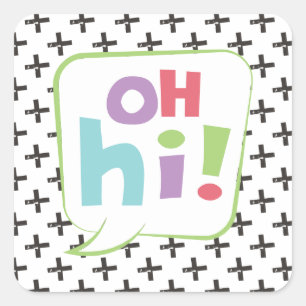 Hoi! Colorful Speech Bubble Vierkante Sticker