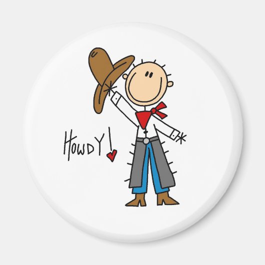 Hoi! Cowboy Stick figuur magneet (Voorkant)