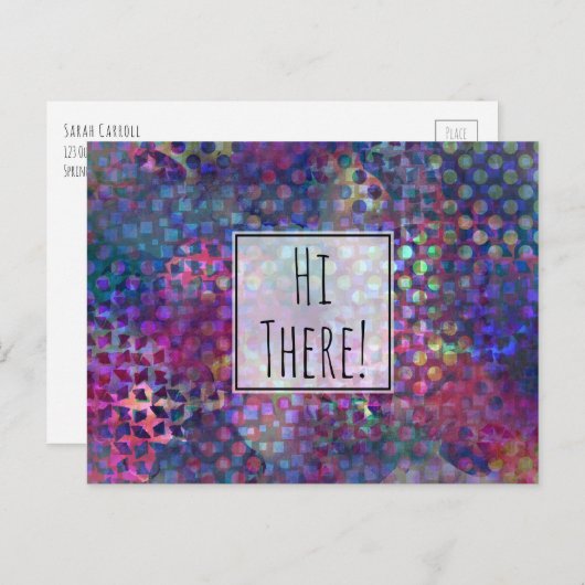 Hoi daar! Multicolore digitale Abstracte kunst Briefkaart (Voorkant / Achterkant)