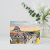 Hoi een Uitzicht van de daktop op zonsondergang Briefkaart (Staand voorkant)