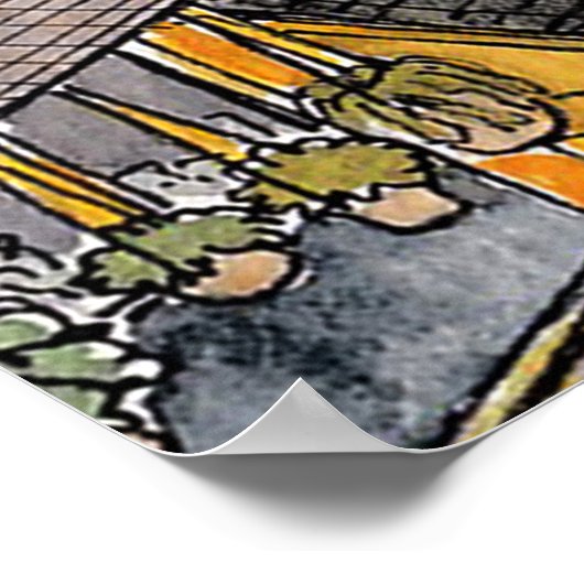 Hoi een Uitzicht van de daktop op zonsondergang Poster (Hoek)