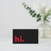 Hoi. Elegant Plain Black Trendy Hallo Visitekaartje (Staand voorkant)
