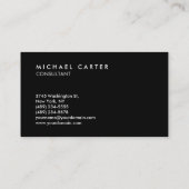 Hoi. Elegant Plain Black Trendy Hallo Visitekaartje (Achterkant)