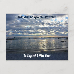 Hoi en ik mis je Sunset over de Blauwe Oceaan Briefkaart