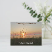 Hoi en ik mis je Sunset over de oceaan scene Briefkaart (Staand voorkant)