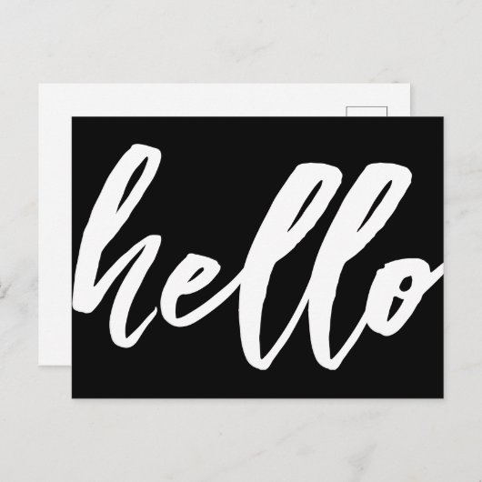 Hoi | Fancy script Briefkaart (Voorkant / Achterkant)